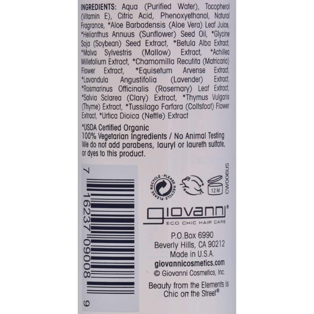 Giovanni spray in hand applying leave-in for detangling and heat protection on hair