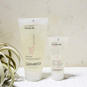 GIOVANNI gel in hand to show size and easy-dispense benefit