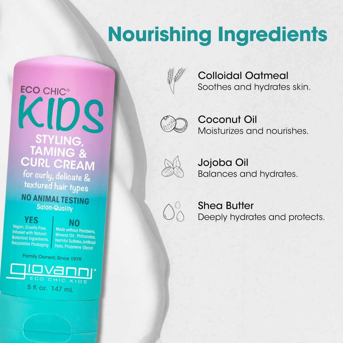 GIOVANNI cream texture close-up illustrating smooth, lightweight consistency