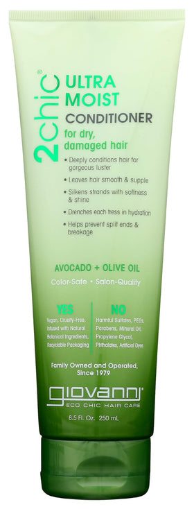GIOVANNI front packaging showing product and benefits for hydrated hair