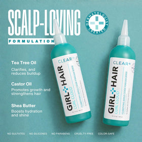 GIRL+HAIR back label close-up highlighting ingredients and directions