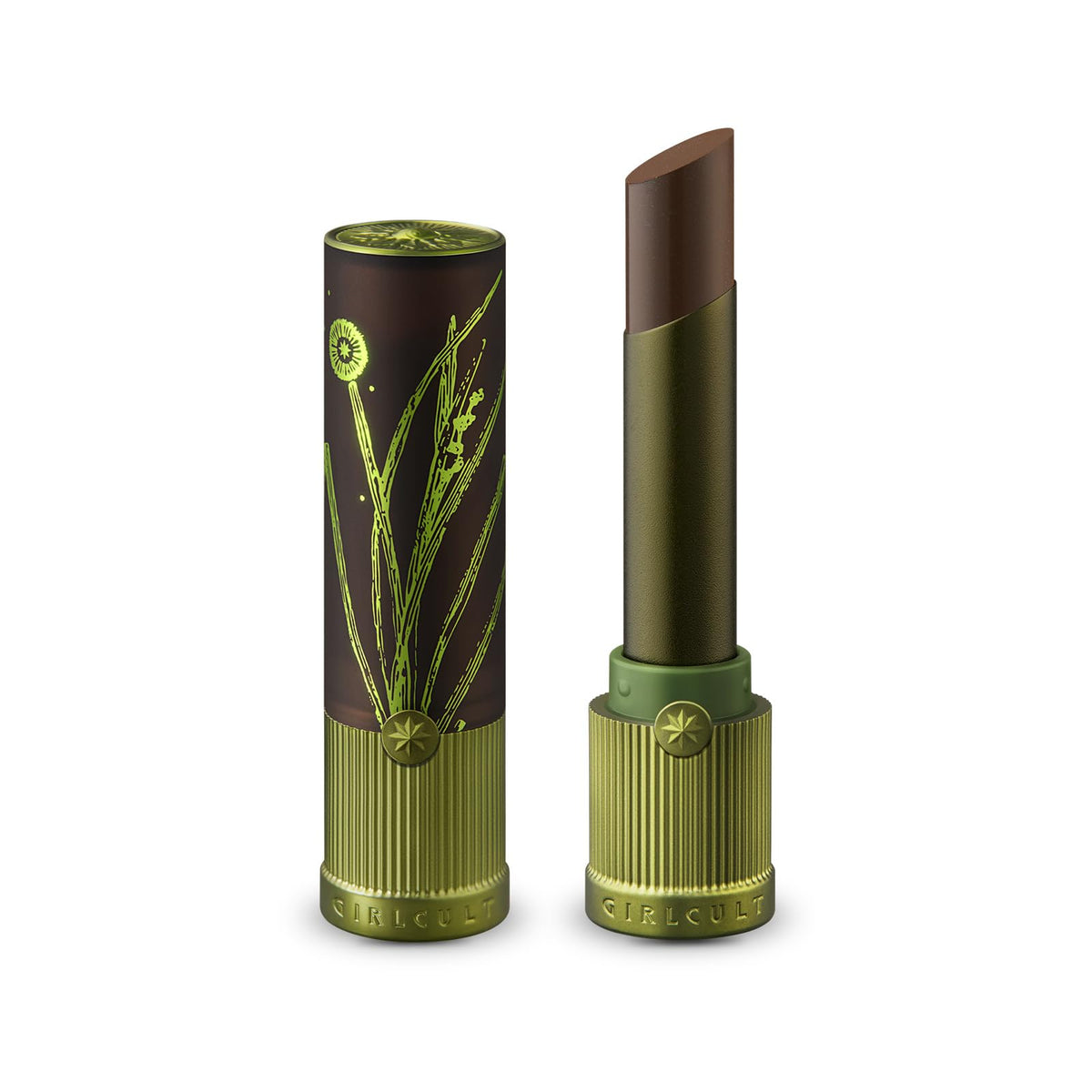 GIRLCULT matte lipstick front view showing sleek packaging and color