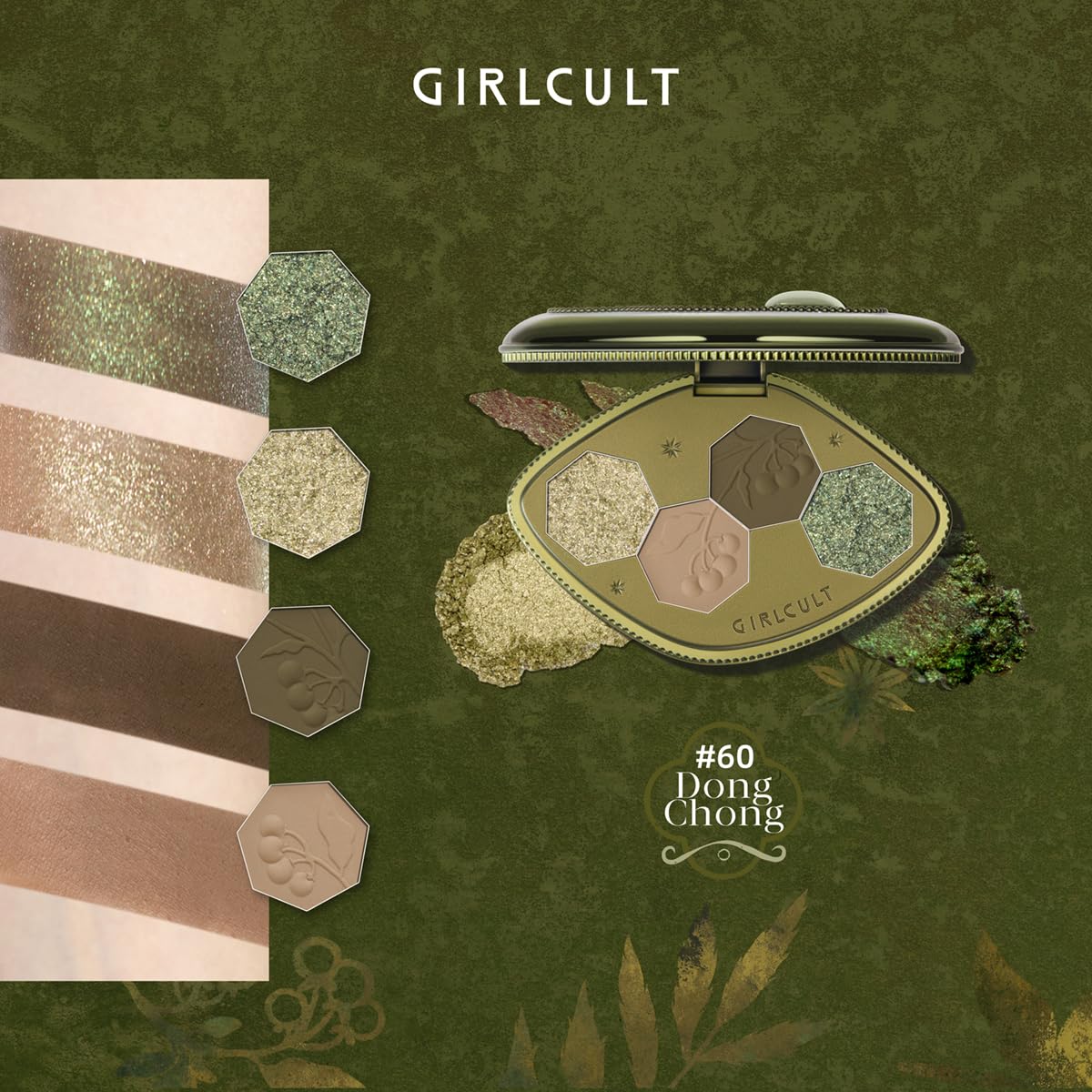 GIRLCULT eyeshadow pan close-up showing buttery powder texture and rich pigment