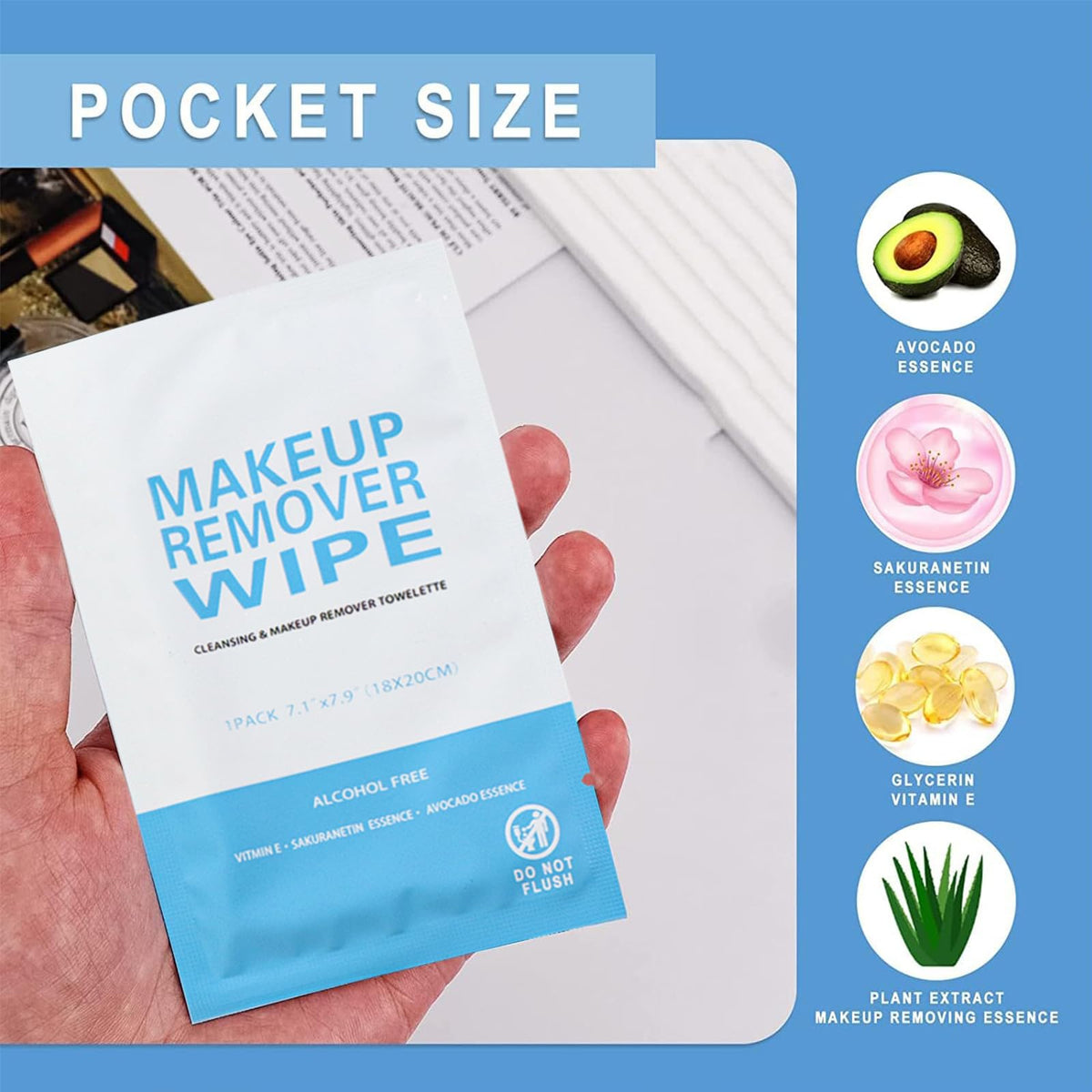 Gisdo wipe held in hand showing size and travel convenience