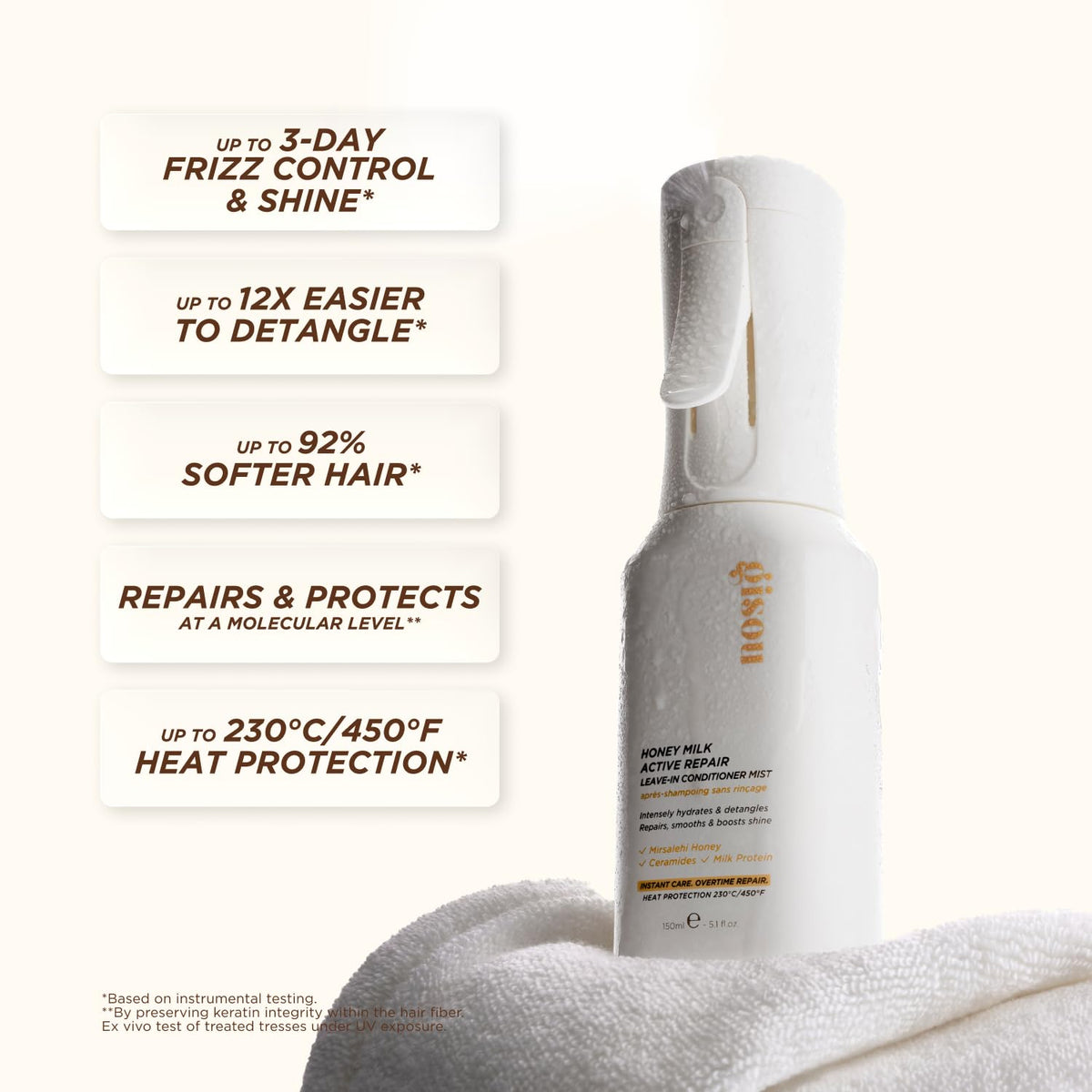 Gisou ultra-fine mist close-up demonstrating even coverage and weightless feel