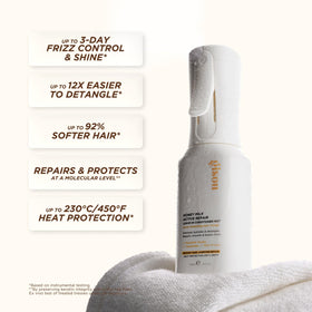 Gisou ultra-fine mist close-up demonstrating even coverage and weightless feel