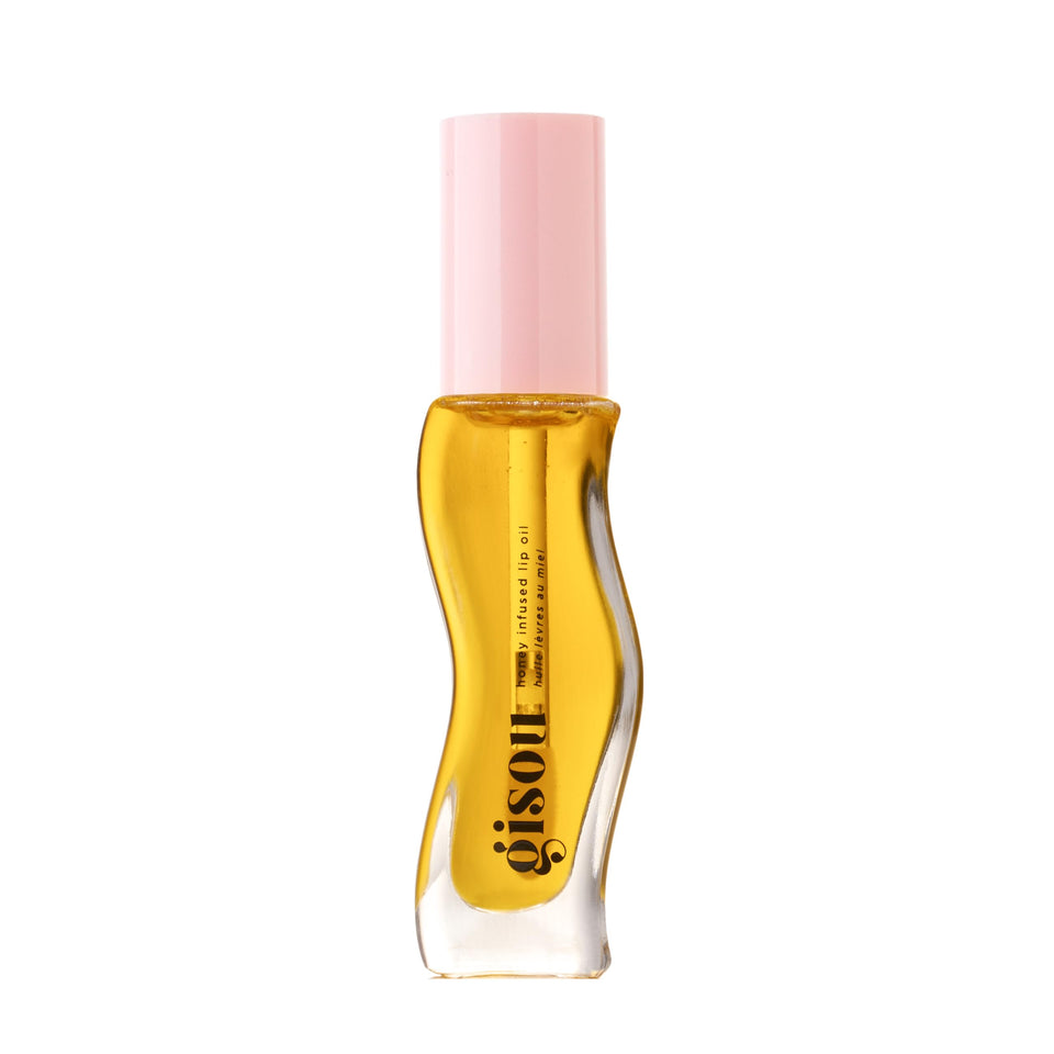 Gisou lip oil front packaging showing glossy bottle and clean branding for visual appeal