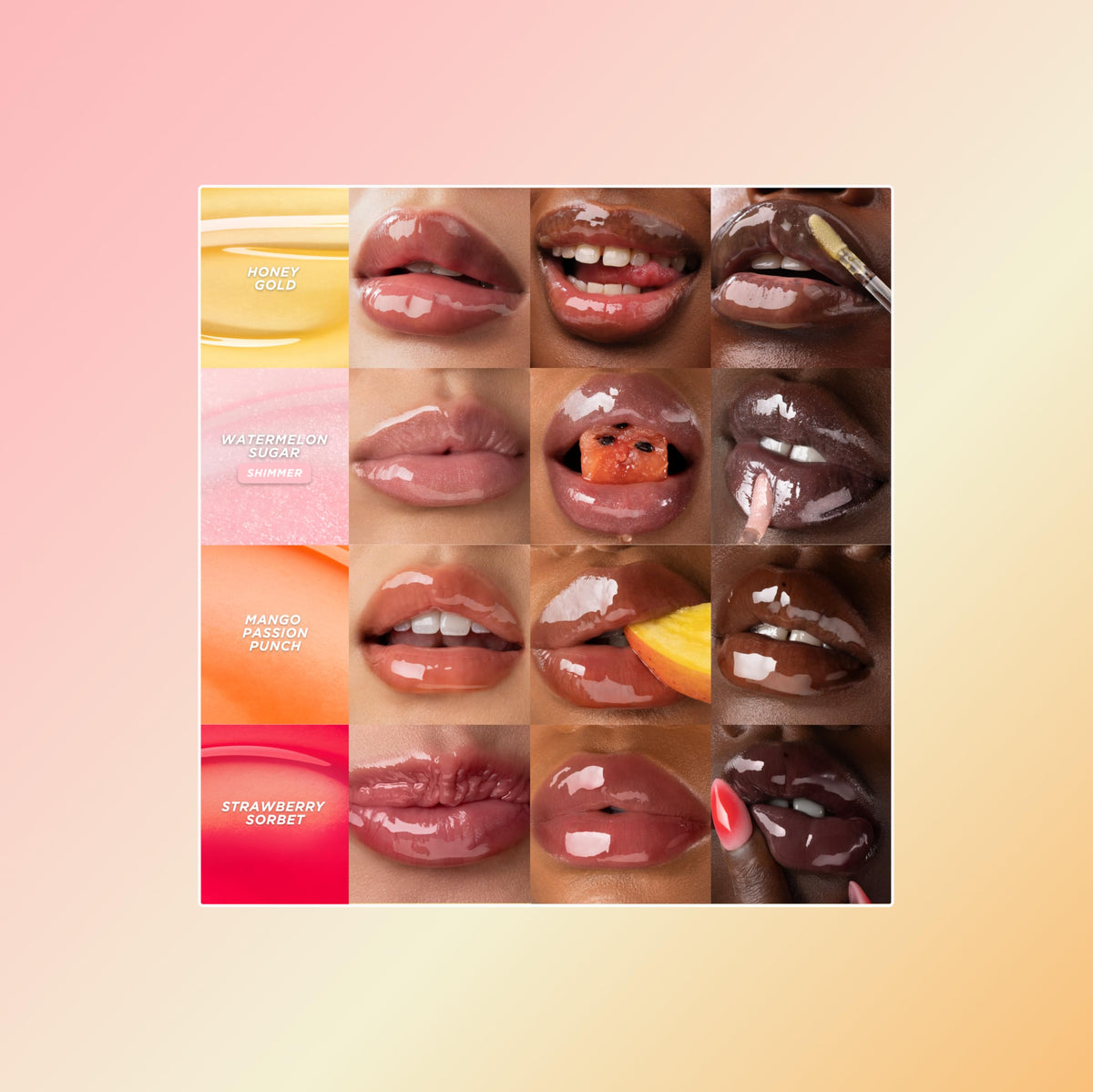 Gisou lip oil held in hand to show compact 8ml size and travel-friendly benefit