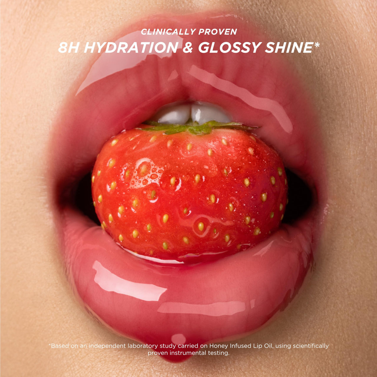 Gisou strawberry sorbet swatch on skin illustrating tint and glow