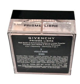 Givenchy Prisme Libre open pans displaying Voile Rose pigments for buildable, blended coverage