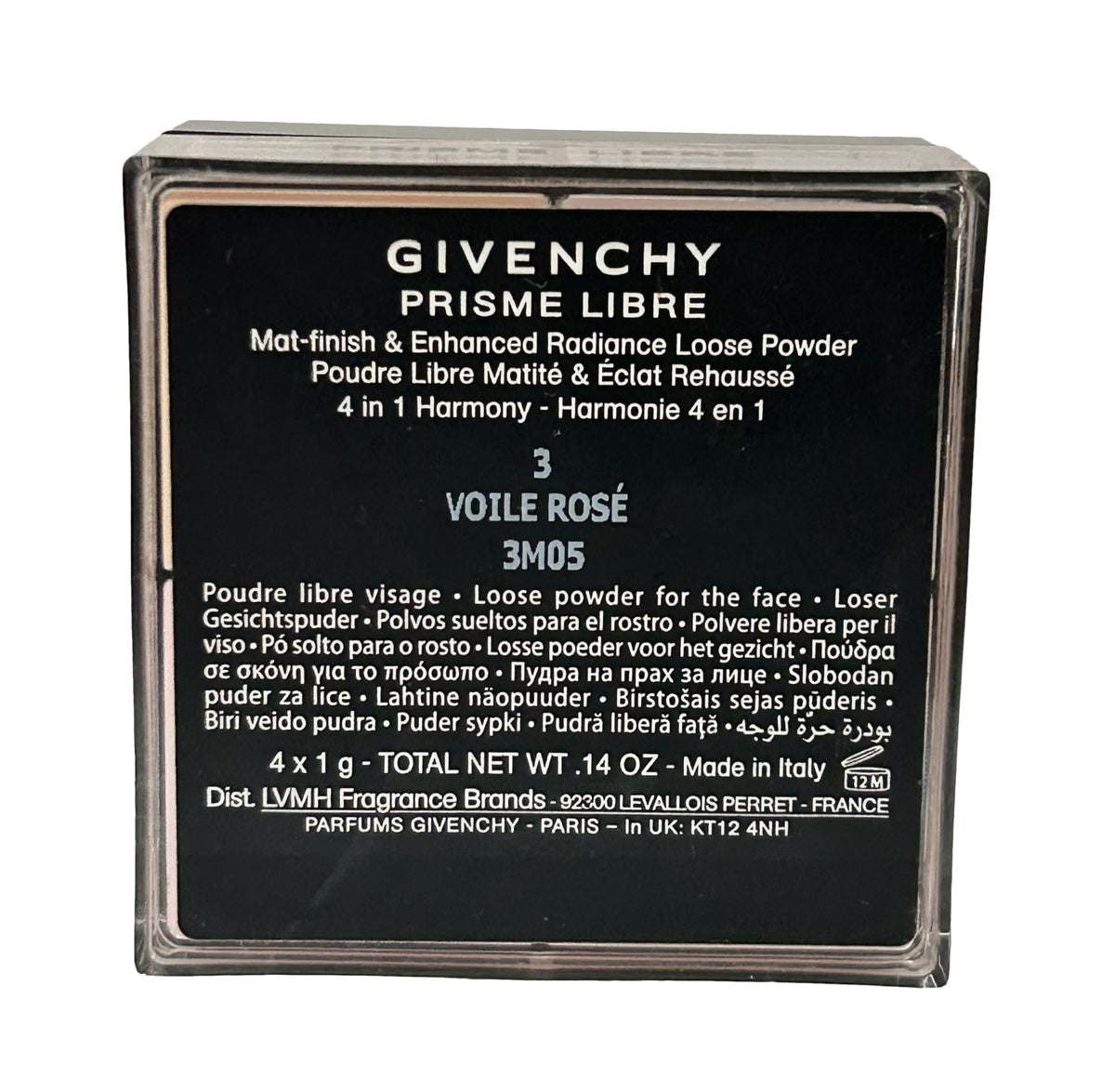 Givenchy Prisme Libre held in hand to show scale and portable size for touch-ups