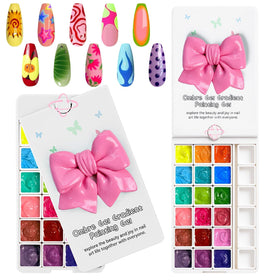 GJYUQHUA kit front packaging showing 18 gel pots and included tools for versatile nail art