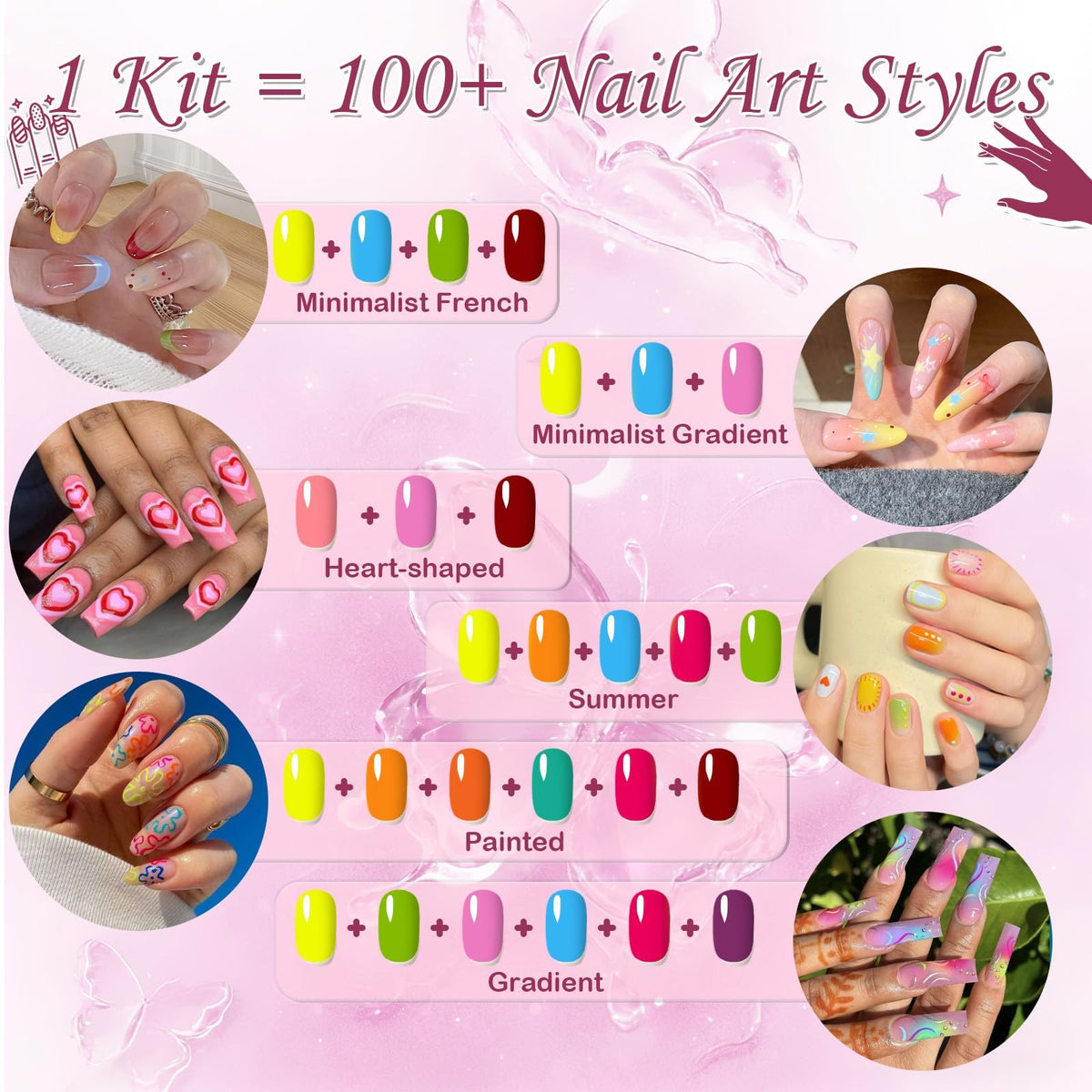 GJYUQHUA closeup ombre nails created with sponge patting showing seamless color fade