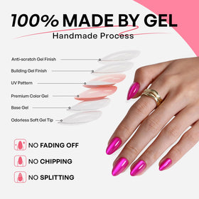 GJZEZ lifestyle shot at a party demonstrating bold magenta manicure impact