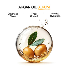 GK HAIR close-up drop of serum texture showing lightweight shine and absorption