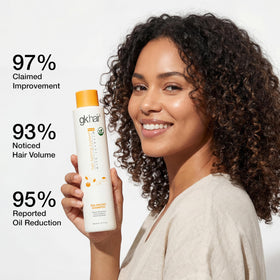 GK HAIR on bathroom shelf lifestyle suggesting daily routine upgrade