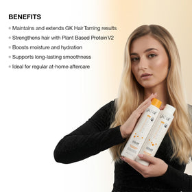 GK HAIR before and after smoothness comparison highlighting frizz control