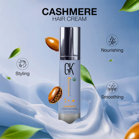 GK HAIR cashmere in bathroom routine setting showing everyday styling convenience