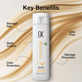 GK HAIR before and after frizz control showing improved manageability