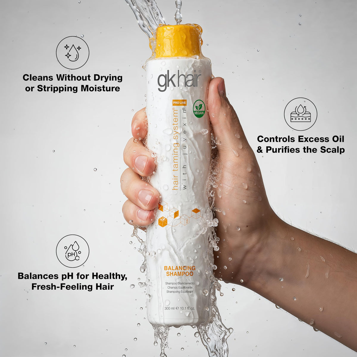 GK HAIR conditioner cream detail showing smooth hydration for softness