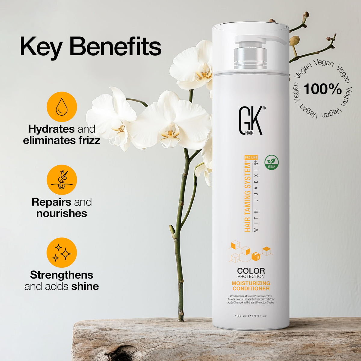 GK HAIR pump close-up dispensing conditioner for easy application