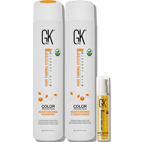 GK HAIR front packaging combo showing product set and benefits
