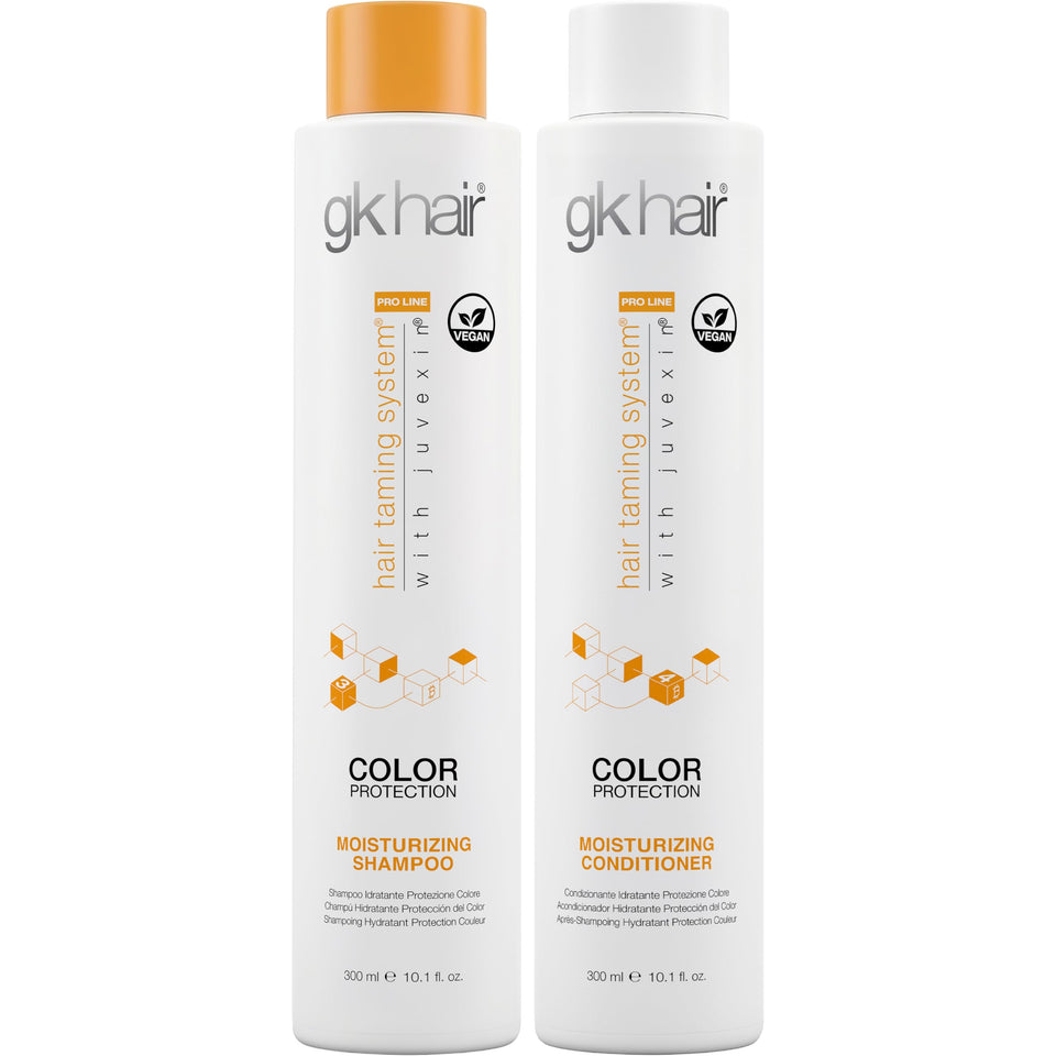 GK HAIR front packaging showing keratin set and color protection