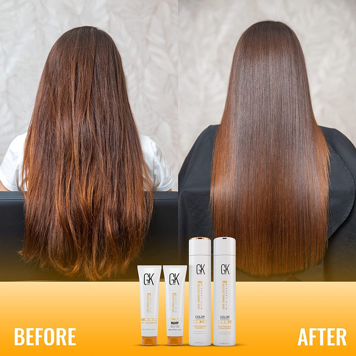 GK HAIR clarifying shampoo bottle to remove buildup and prep hair before treatment