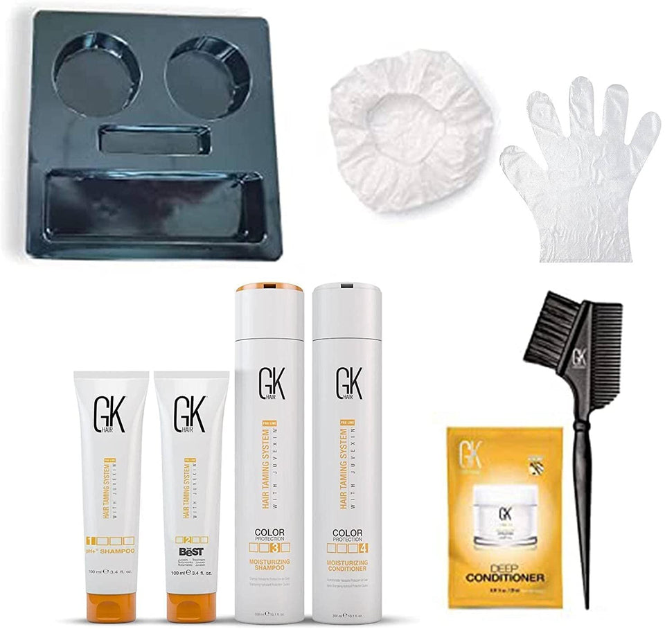 GK HAIR front packaging showing the 300ml consumer box kit for easy at-home smoothing