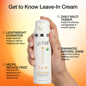 GK HAIR applying leave-in to wet hair to detangle and prepare for styling