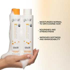 GK HAIR set staged in bathroom lifestyle for everyday use benefit