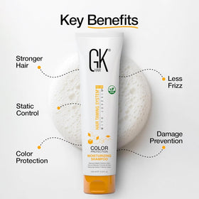 GK HAIR product label showing ingredients and sulfate-free benefit
