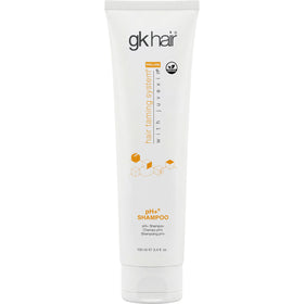 GK HAIR front bottle view showing compact clarifying shampoo for easy travel