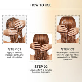 GK HAIR shampoo texture being poured to show consistency and lather potential