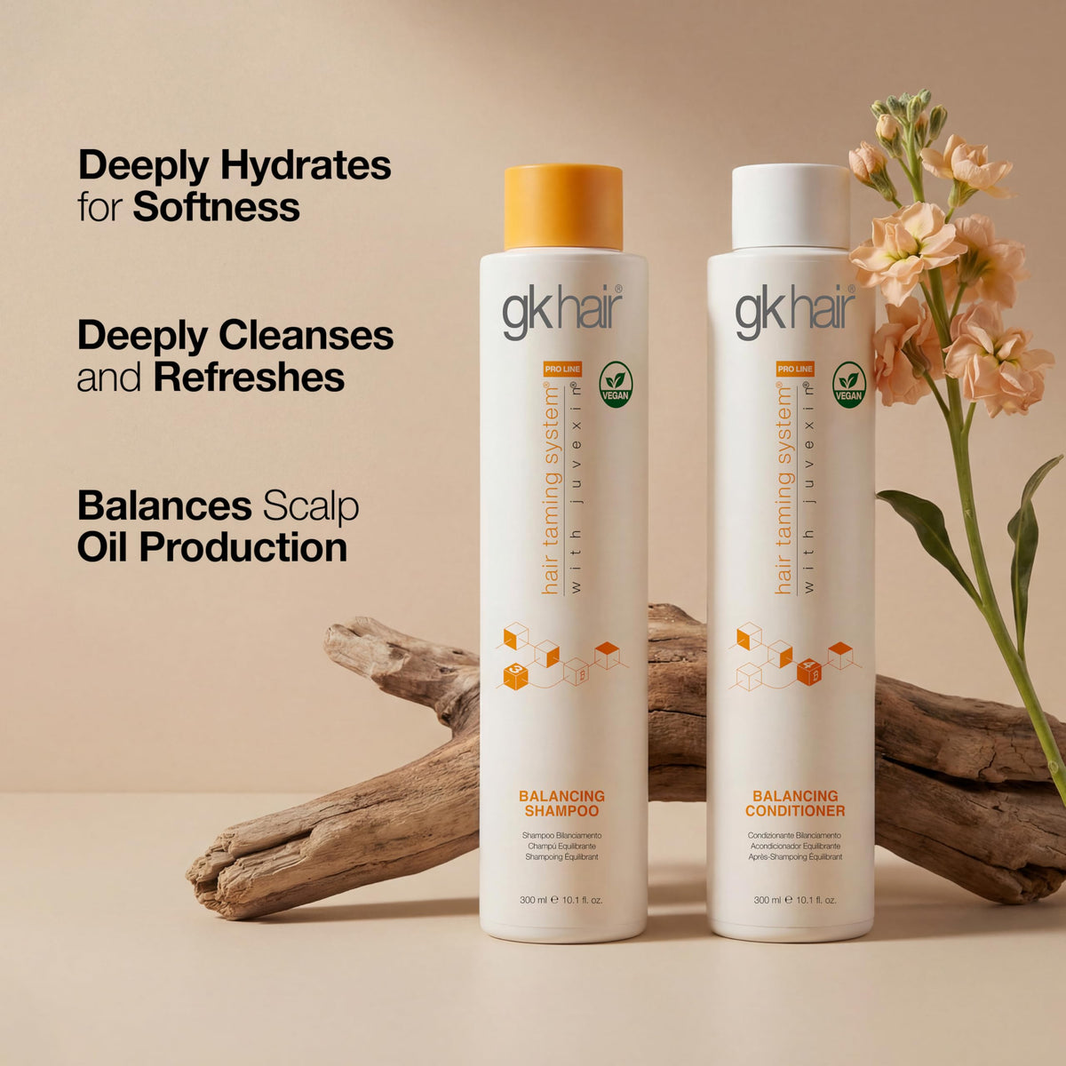 GK HAIR shampoo foam texture demonstrating gentle lather and cleanse