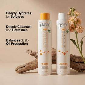 GK HAIR shampoo foam texture demonstrating gentle lather and cleanse