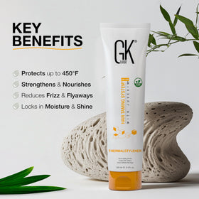GK HAIR being applied to damp hair to reduce blow-dry time and frizz
