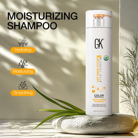 GK HAIR bottles on salon shelf signaling professional-grade quality benefit