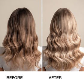 GK HAIR mist on hair mid-lengths showing detangling and frizz reduction