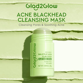 Glad2Glow applying stick to nose to cleanse pores and reduce shine