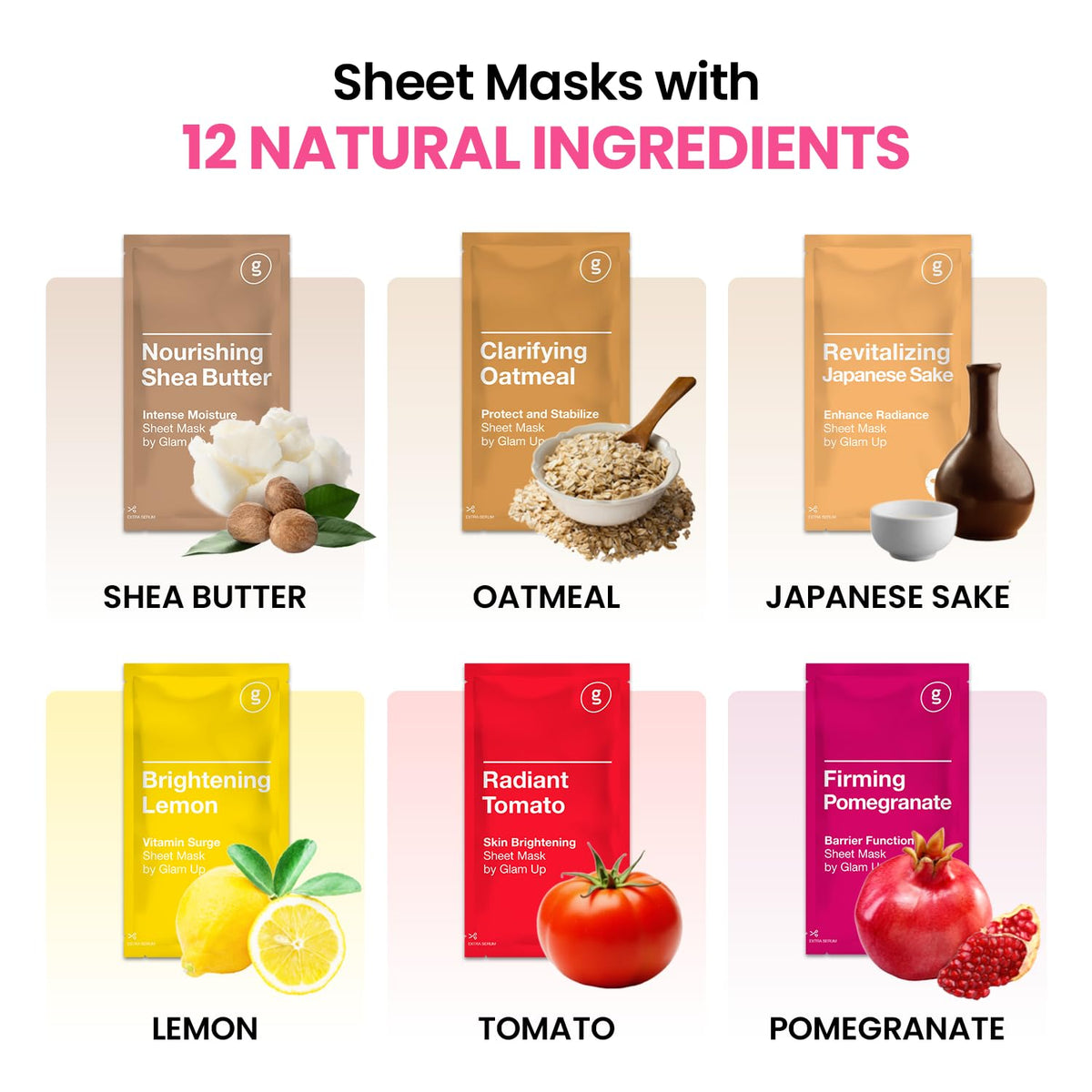 GLAM UP mask applied on woman relaxing demonstrating calming hydrating benefit