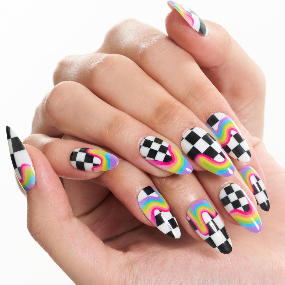 GLAMERMAID close-up of checkerboard detail highlighting bold color