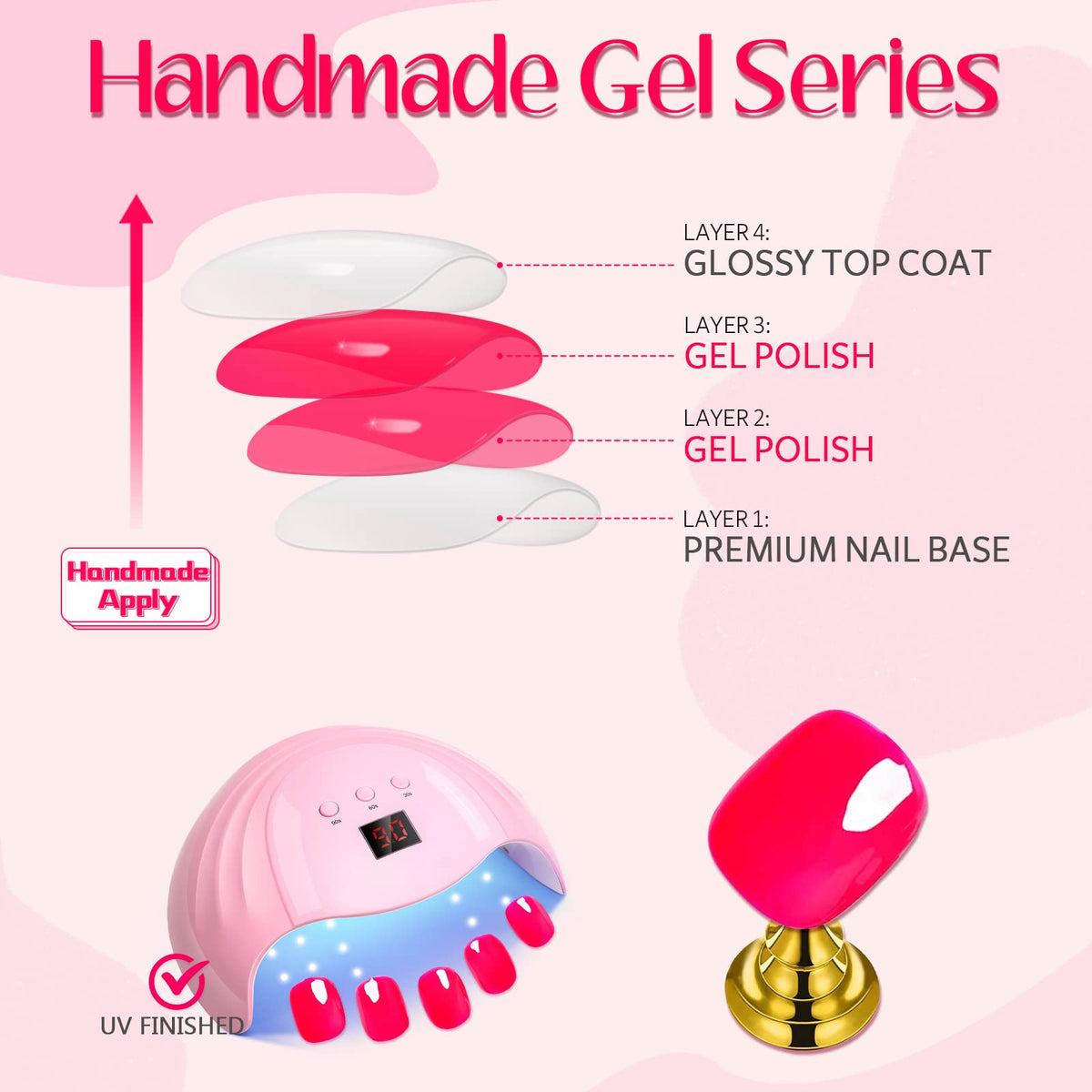 GLAMERMAID kit contents laid out with nails and tools for immediate use