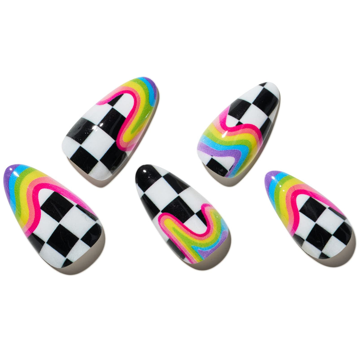 GLAMERMAID front packaging showing rainbow press on nails and kit benefit