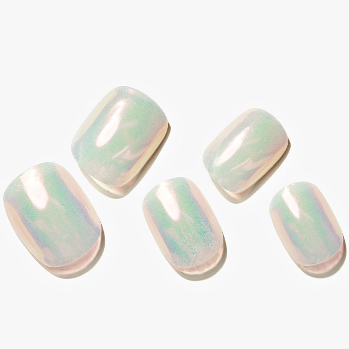 GLAMERMAID worn on hand showing extra-short squoval shape and everyday practicality