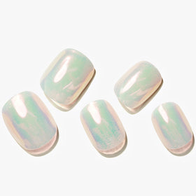 GLAMERMAID worn on hand showing extra-short squoval shape and everyday practicality
