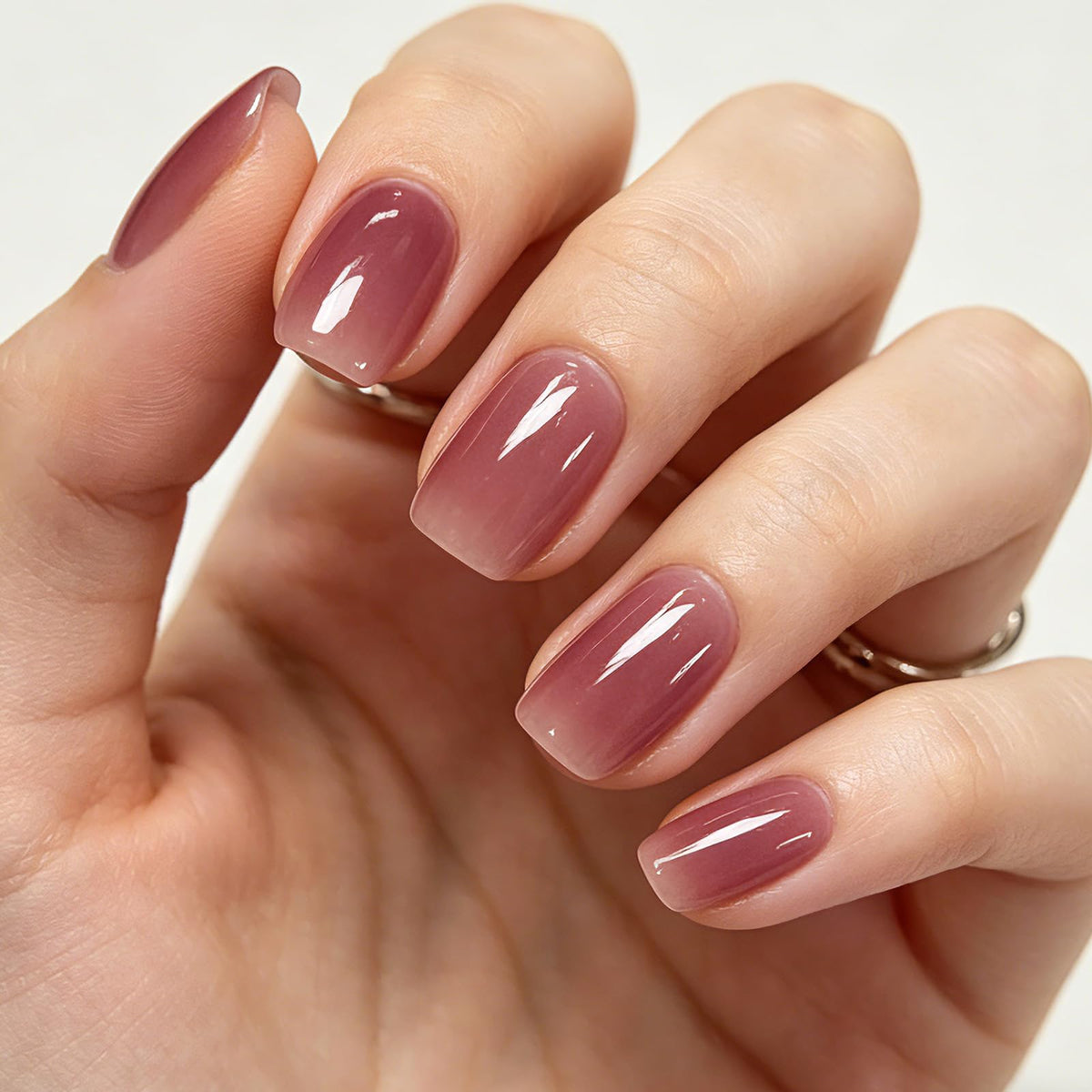 GLAMERMAID hand model wearing nails to show true size and scale