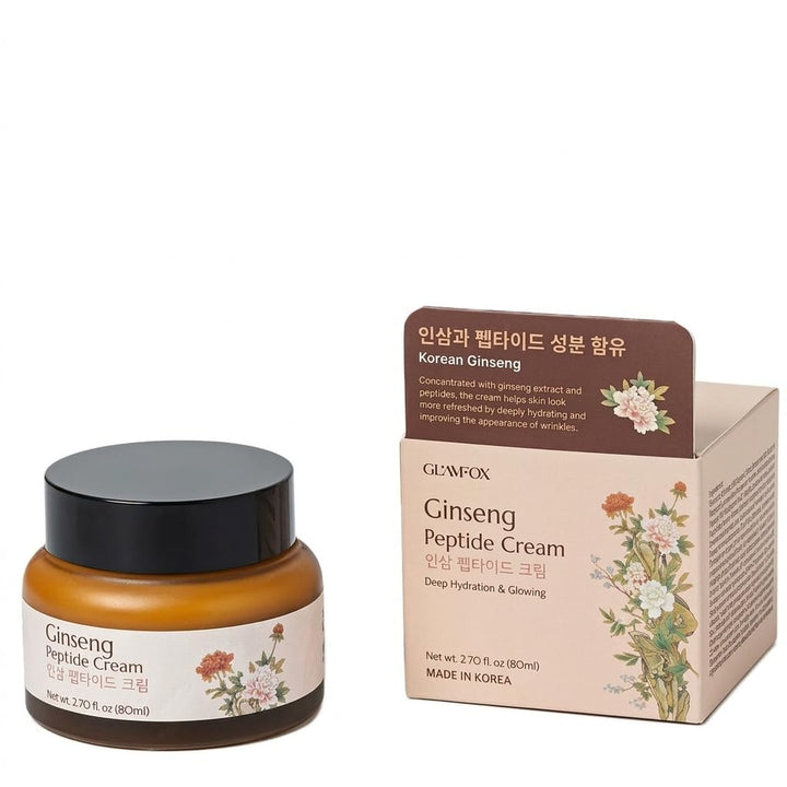 Glamfox front jar showing product and benefit of concentrated ginseng