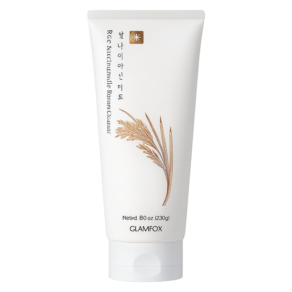 Glamfox front packaging showing cleanser benefits and hydrating promise