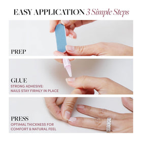 Glamnetic layout of 15 nail sizes displayed to illustrate custom fit options